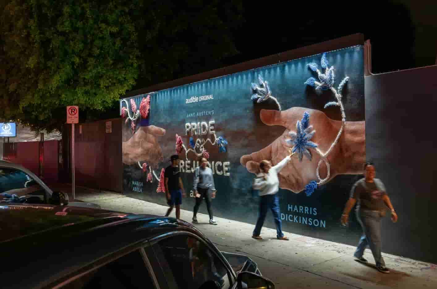 Audible Pride & Prejudice — detail of embroidered lettering Bushwick