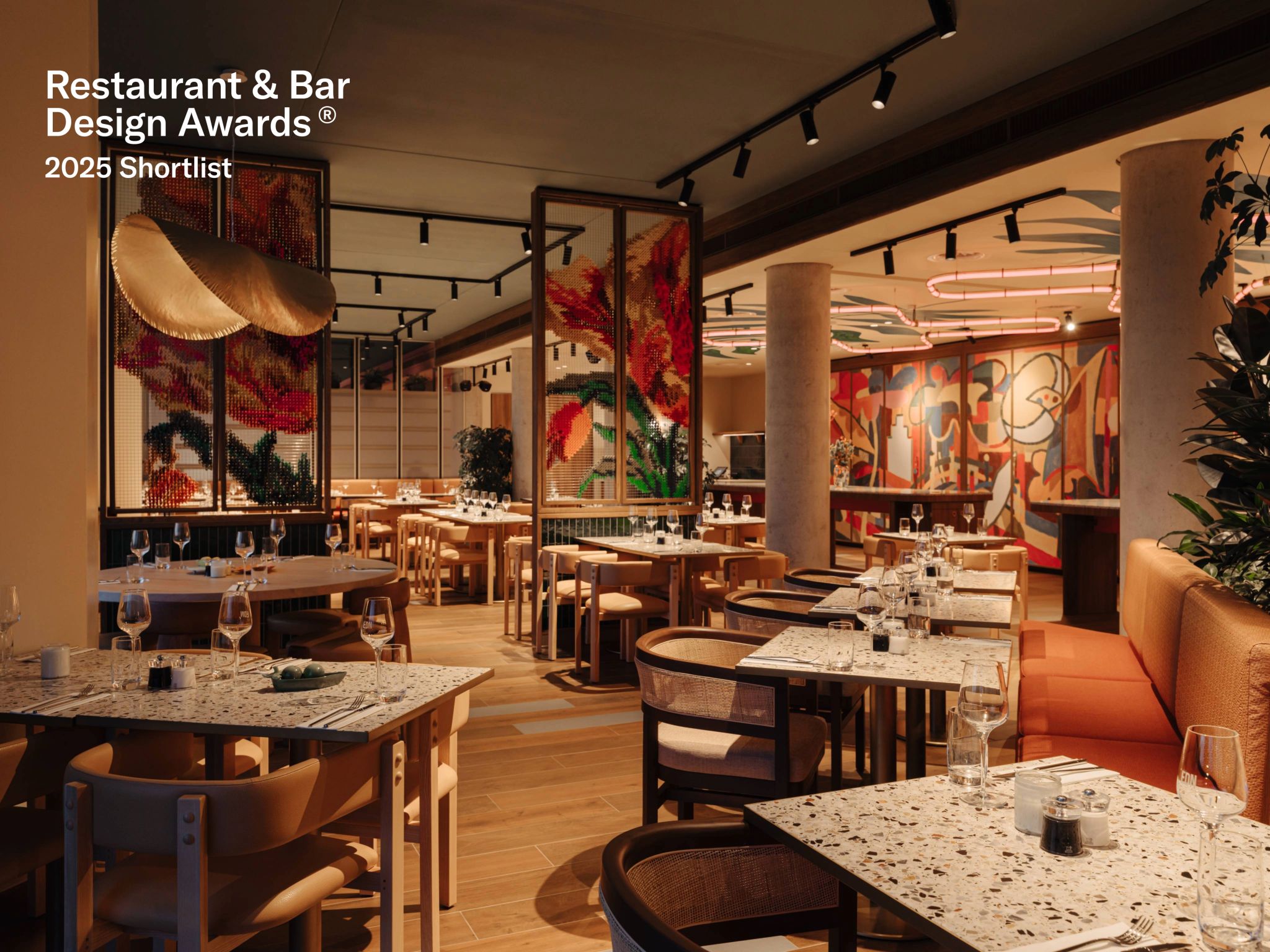 Hilton Amsterdam restaurant tulip embroidered dividers